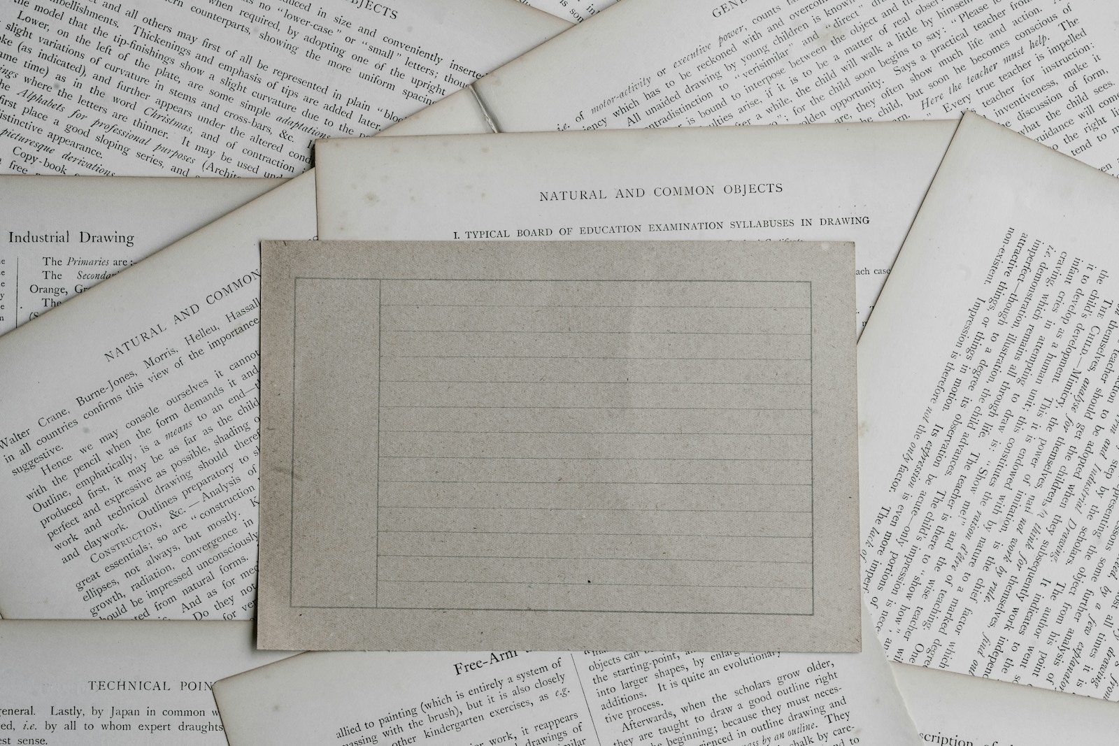 A sheet of white ruled paper lying flat